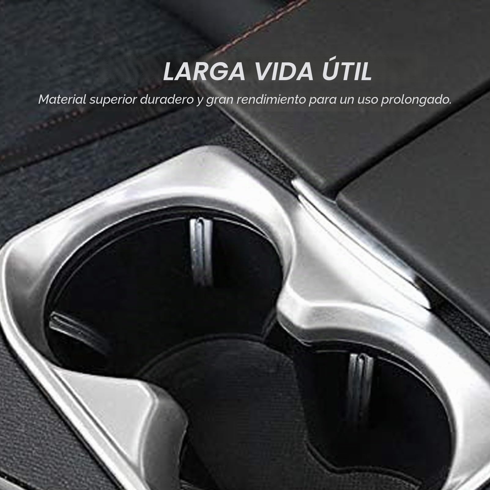 Interior Borde Decorativo Accesorios Interiores de Auto (Plata) para Portavasos ABS Mate para PG 3008 GT / 5008 2017-2022