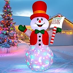 8FT Christmas Inflatable Outdoor Decoration, Giant Inflatable Snowman Christmas Decorations for Xmas Party Garden Patio Lawn Yard Indoor
