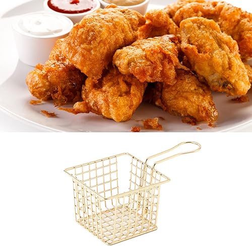 Miniatura 7 de Cesta para freidora, cesta de freidora de gran capacidad para el hogar (oro imitación)