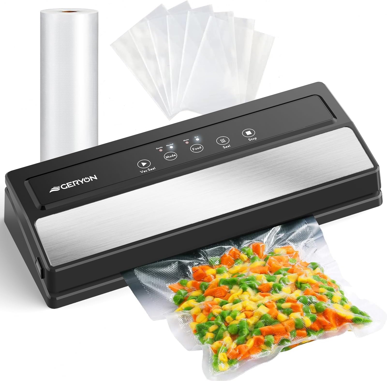 GERYON Vacuum Sealer Machine Silver and 50 Counts Vacuum
