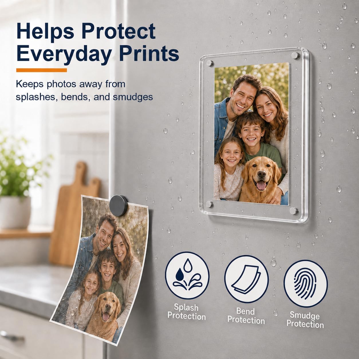 4 Pack 3.5x5 Acrylic Magnetic Picture Frame for Refrigerator