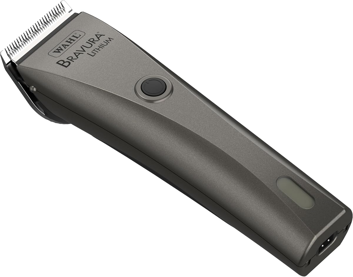 Clipper profesional para animales Bravura de iones de litio, 41870-0425, Gunmetal | Clippers profesionales para mascotas para aseo, cuchilla ajustable fina 5 en 1, perfecto para gatos y perros pequeños y medianos