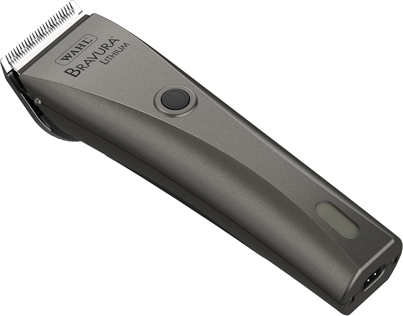 Clipper profesional para animales Bravura de iones de litio, 41870-0425, Gunmetal | Clippers profesionales para mascotas para aseo, cuchilla ajustable fina 5 en 1, perfecto para gatos y perros pequeños y medianos