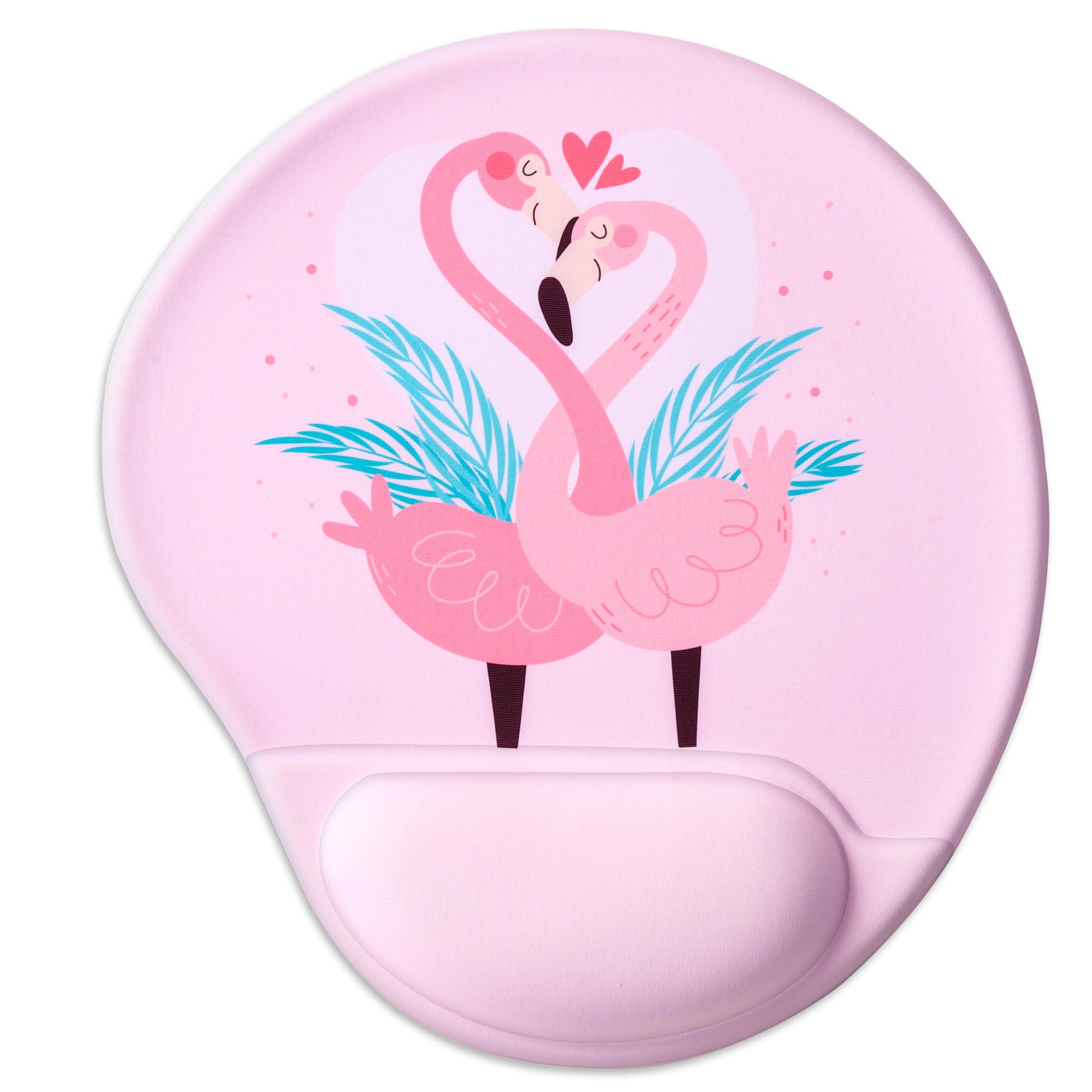 HODYXIN Ergonomic Mouse Pad with Wrist Support,Cute Mouse Pads with Wrist Rest,Comfortable Mouse Pad for Home Office Gaming Working Computers Laptop,Pain Relief with Non-Slip PU Base (Flamingo) — image 1