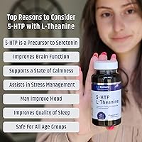 Vista 4 de Fórmula 5-HTP para alivio del estrés y apoyo a la relajación para adolescentes y adultos con 5-HTP, L-teanina, vitamina B6, vitamina B12, magnesio