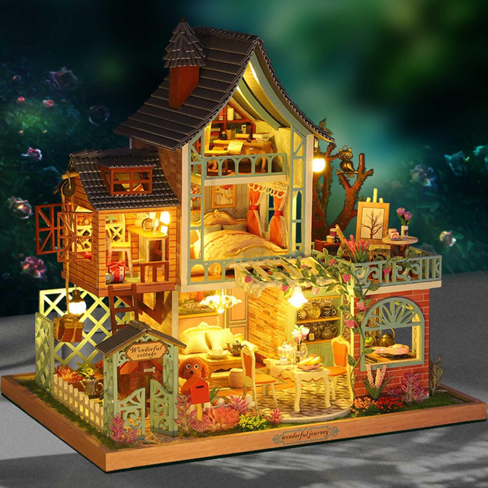 Amazon.co.jp: 教育モデル DIY ミニチュア ドールハウス キット 家具