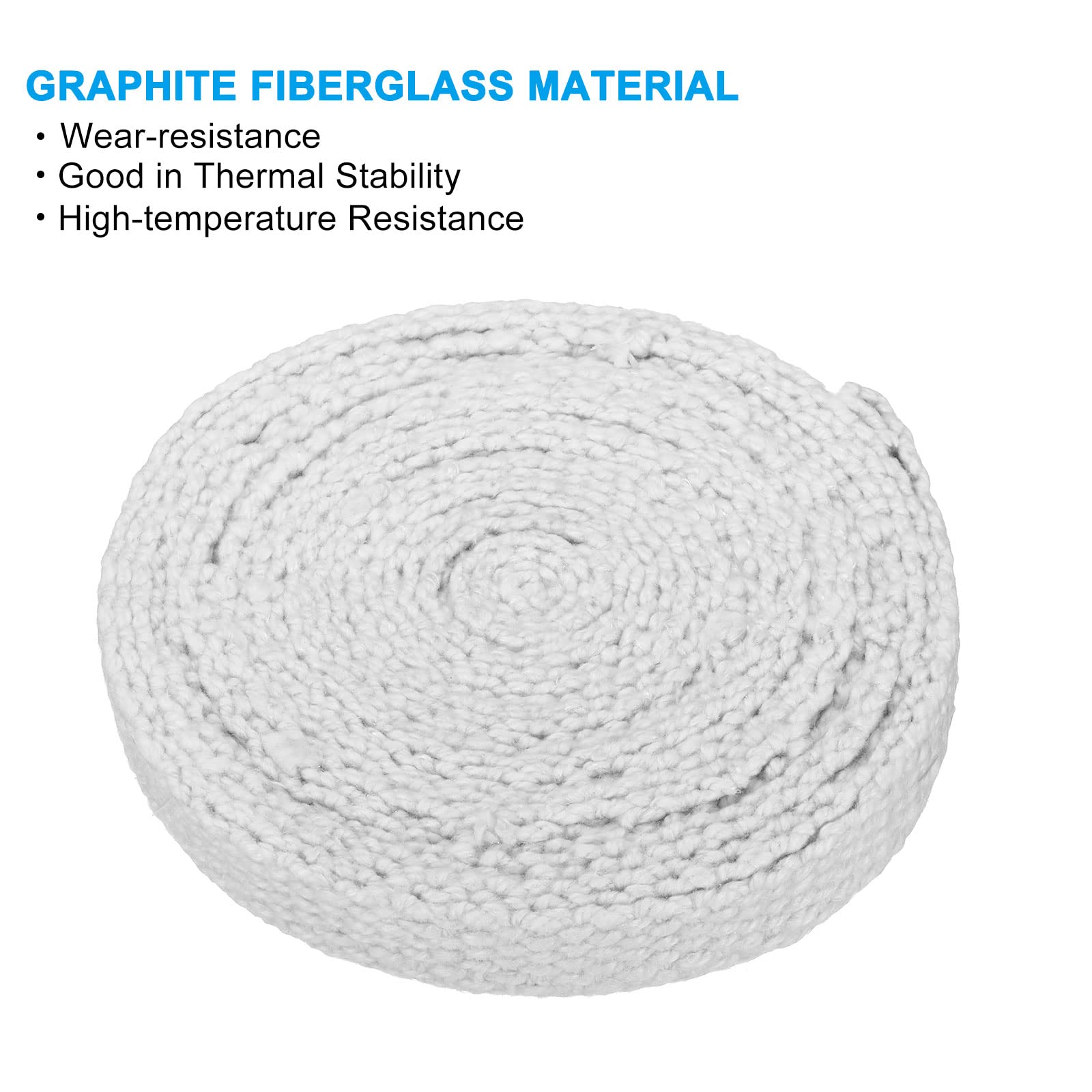 PATIKIL 1"x1/8"x283" Wood Stove Gasket, Ceramic Fiber Flat High-Temperature Resistance Seal Rope for Stoves Fireplace Door White - Image 4