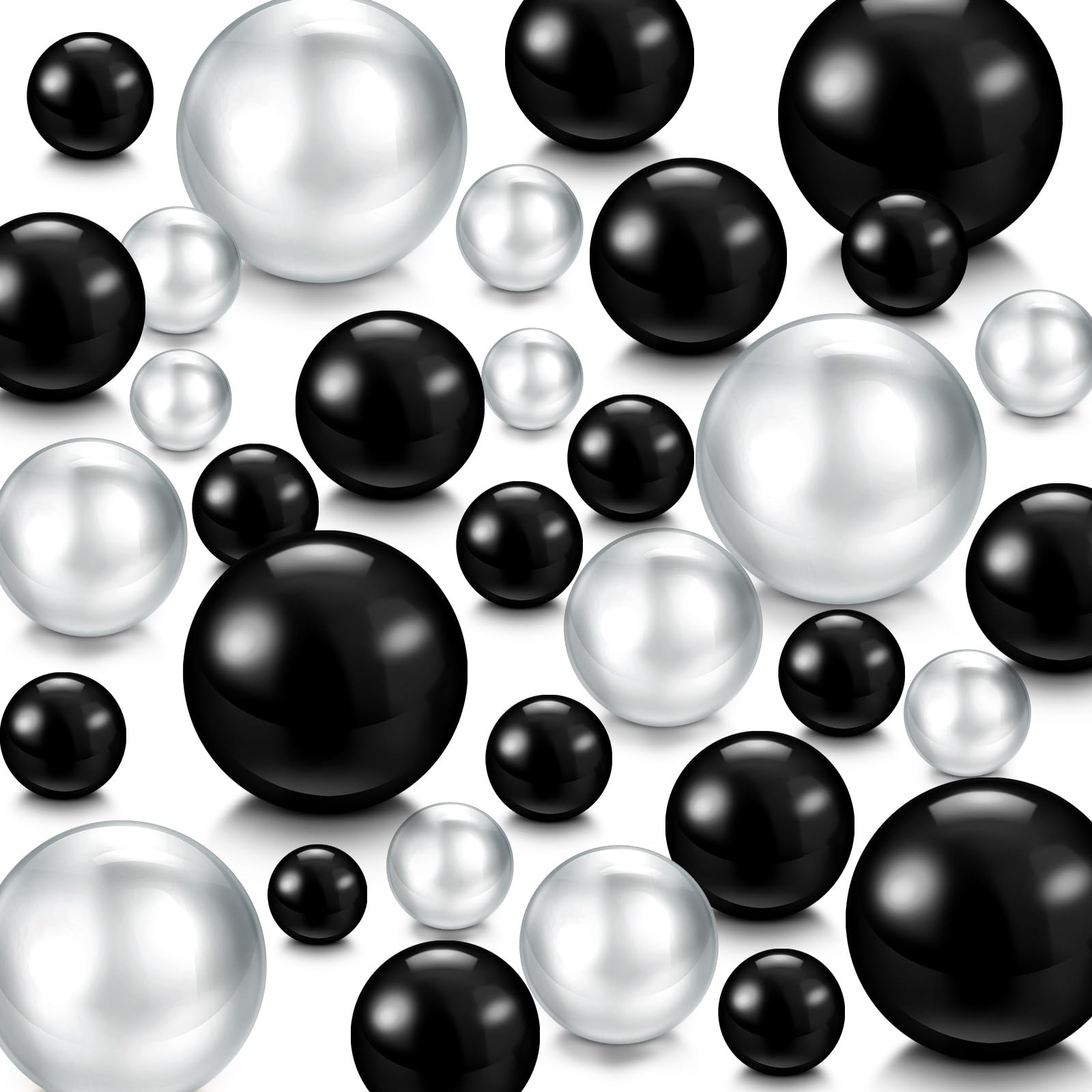 Perlas para relleno de jarrón cuentas de maquillaje sin agujero Jadive negras de 10-30 mm