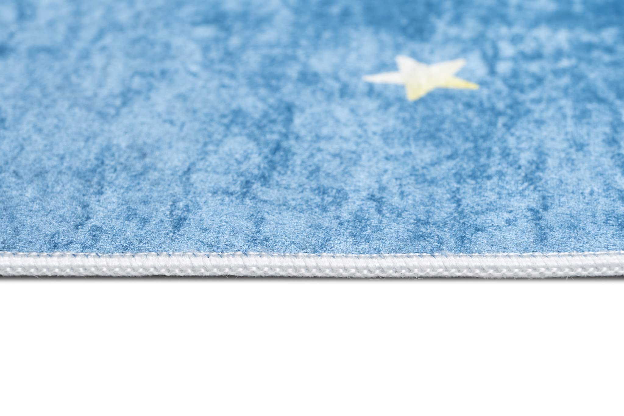 TAPISO Emma Teppich Waschbar bei 30 Grad Rakete Weltraum Planeten bedruckter Kinderteppich Antirutsch Kinderzimmer Jugendzimmer Modern ÖKO-TEX 140 x 200 cm