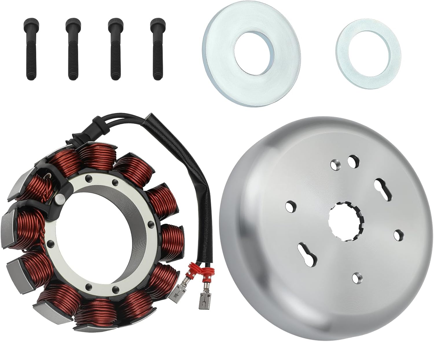JAVIK 45Amp Stator And Flywheel Rotor for FLHTC Touring Electra Glide Classic DJLV FLHR Touring Road King FLTRI Touring Road Glide FLTRI Road Glide FLHP 2002-2005 O.E.M# 29999-97B 29987-02A