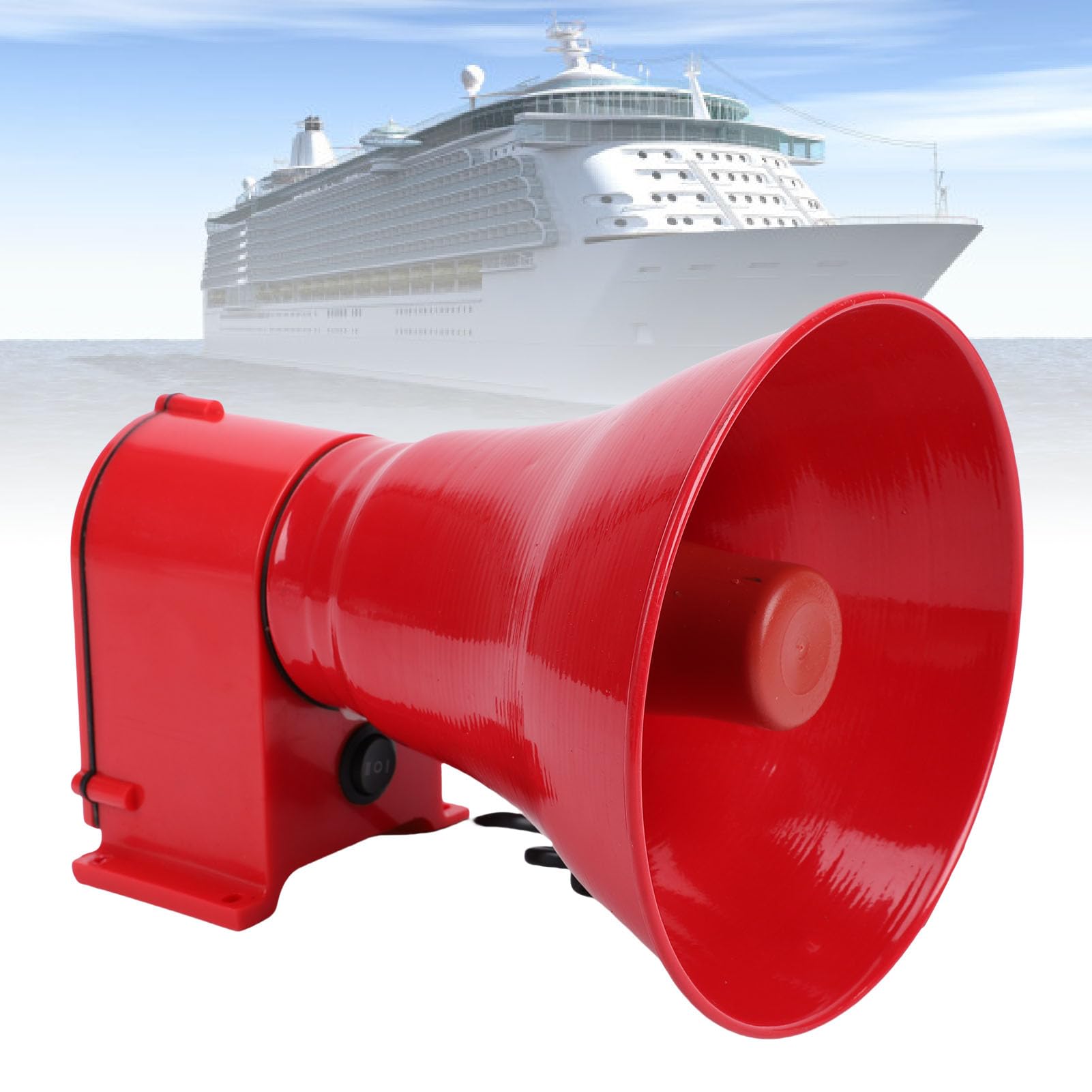 FILFEEL Sirena Industrial 115dB 3- Bocina de Advertencia de Emergencia - Alarma de Aleación de Aluminio IP56 para Maquinaria Portuaria de Cruce Ferroviario de Sitio de Construcción de Fábrica