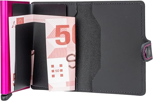 Secrid MINIWALLET MATTE BLACK & FUCHSIA