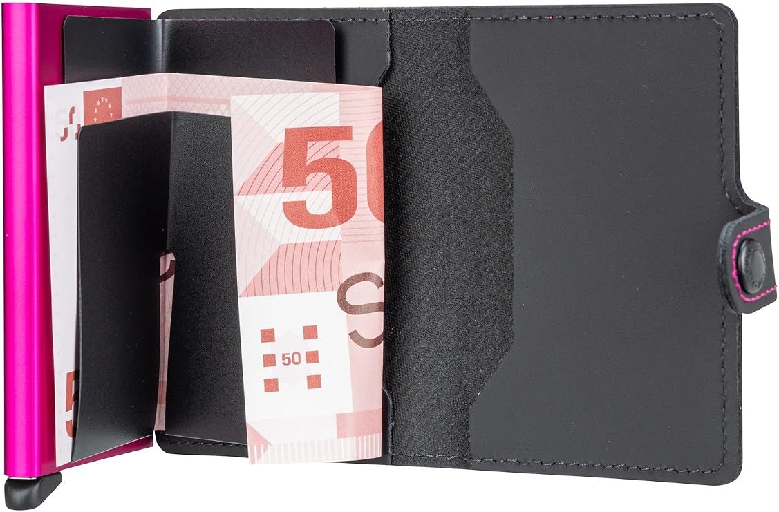 Secrid MINIWALLET MATTE BLACK & FUCHSIA