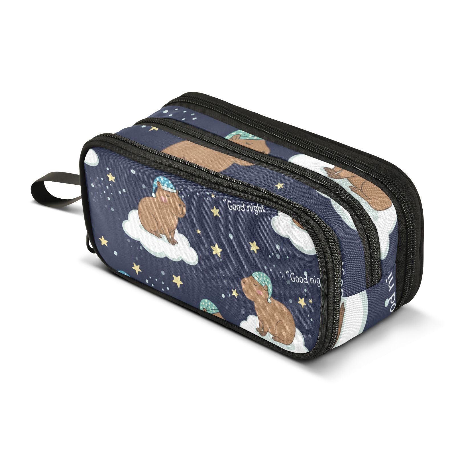 ISAOA Big Capacity Pencil Cases Capybara with Stars Pouch Bag Large Pen Bag Stationery Bag for Girls Boys Student Adults Zipper Pencil Pouch