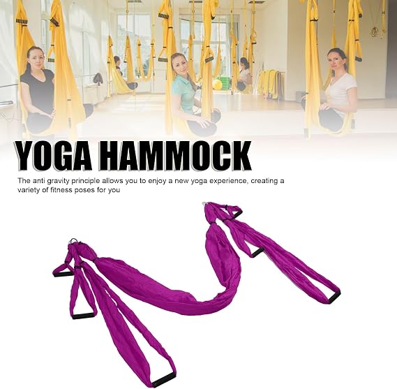 Yunir Aerial Yoga Swing Set, Swing Set for Home Outdoor, Polyester Cotton Adjustable Yoga Hammock, for Physical Exercise Improve Flexibility, With Carrying Bag