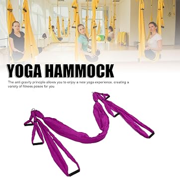 Yunir Aerial Yoga Swing Set, Swing Set for Home Outdoor, Polyester Cotton Adjustable Yoga Hammock, for Physical Exercise Improve Flexibility, With Carrying Bag