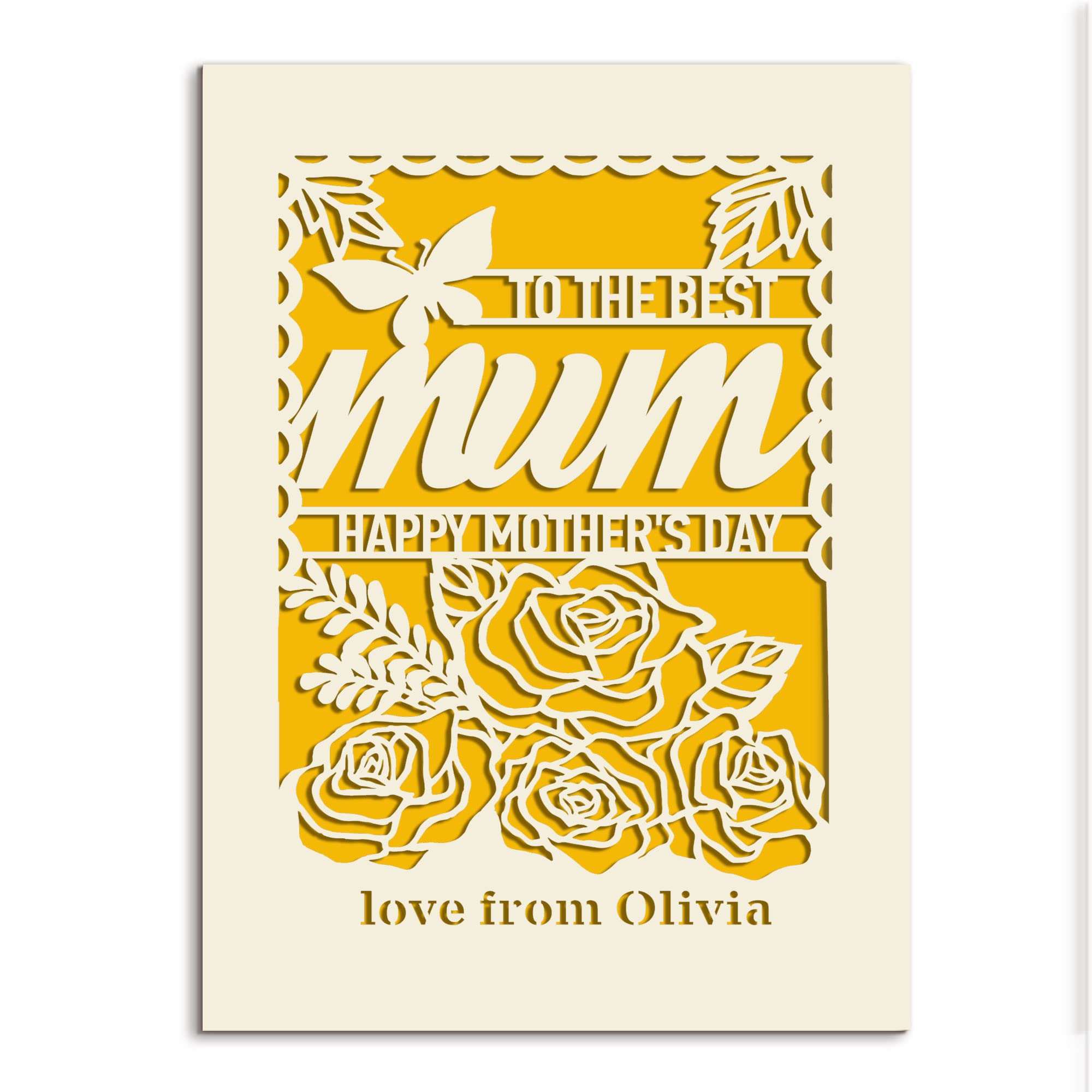 Personalized Happy Mother's Day Card Gift for Her Women Mum Wife Mom Mummy Mother Mama Grandmother Grandma Keepsake Cards to The Best Mom (Gold)