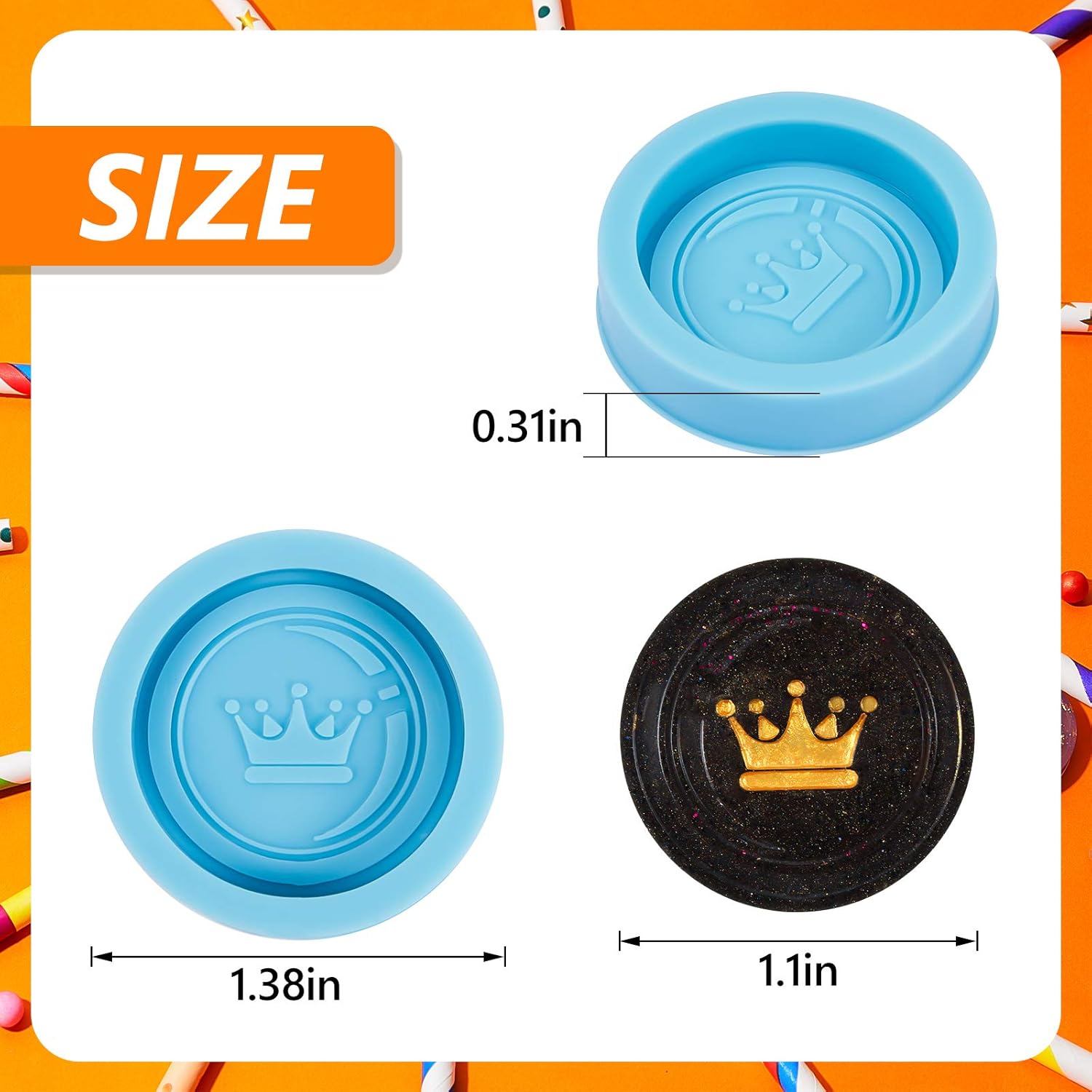 Patelai  Resin International Chess Molds Silicone Checkers Epoxy Molds Chess Resin Casting Mold for Home Decoration Jewelry Cake Pendant Making Supplies(Blue)