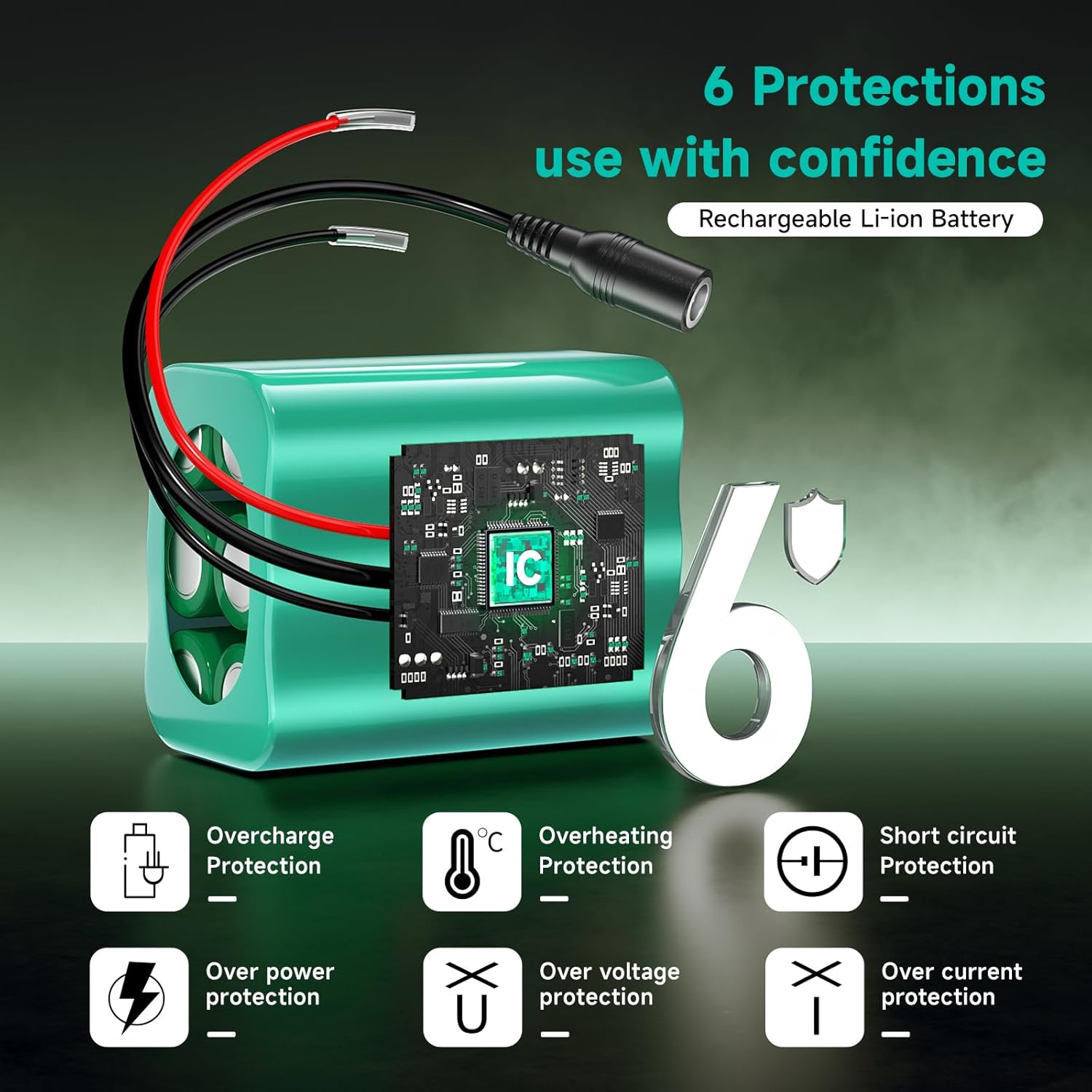 24V 3.0Ah Lithium Battery, 24V Rechargeable Li-ion Battery with Charger, Bare Leads Wire, Cable Connector for DIY Project, RC Car, Robot, Solar Panels, LED Light Strip, CCTV Camera - Image 3