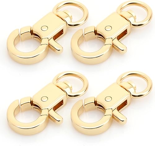 CRAFTMEMORE Gatillo langosta Garra Broche Clip giratorio Gancho Snap Forma Círculo 4pcs VT366 (Oro)