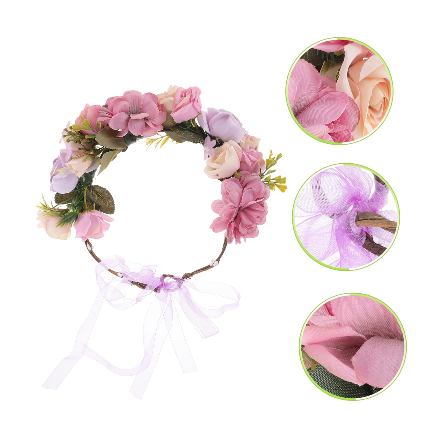 FRCOLOR 4 Stück Braut Blumenstirnband verstellbares Blumenstirnband hochzeit kopfschmuck wedding hair accessories brauthaatschmuck Kopfbedeckung mit Blumenkrone Hochzeitsblumen-Stirnband