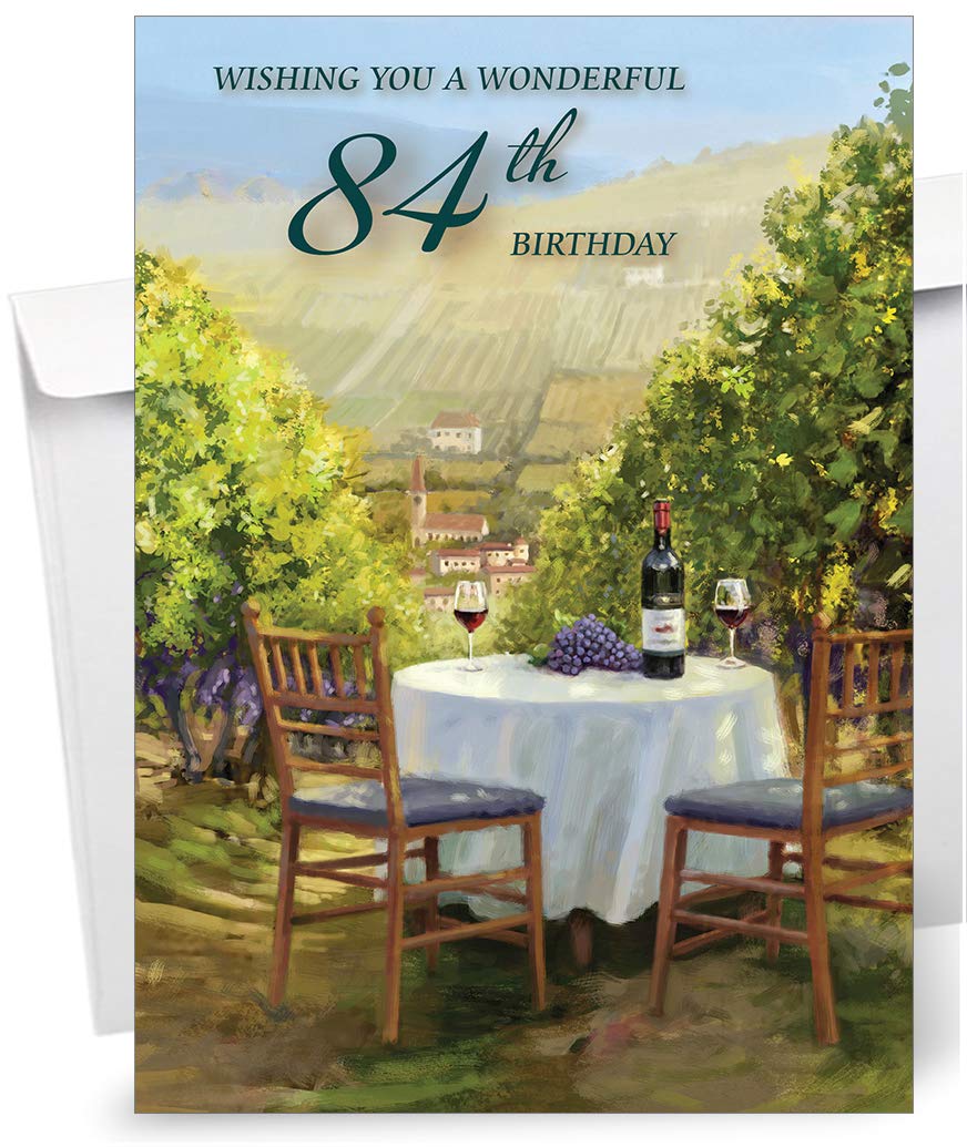 Biglietto di auguri per il 65° compleanno di Olivia Samuel – Sunshine and Wine – Gloss Medium Size (A5 – 148 mm x 210 mm) con busta di chiusura