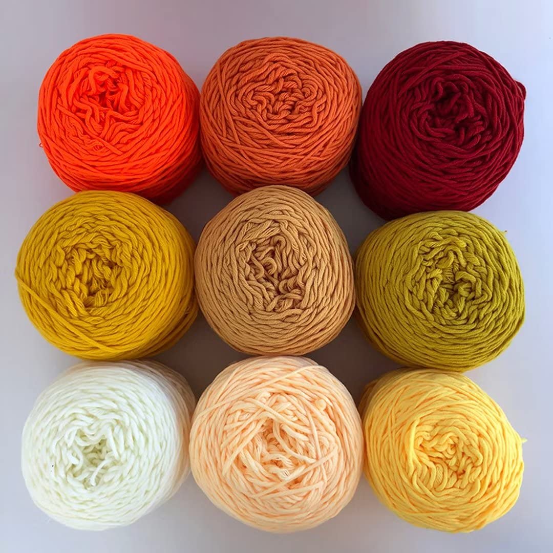 Farbiges Strickgarn, Tufting- und Häkelgarn, Acryl-Polyester-Baumwoll-Mischgewebe, 100 g/200 g Rollen, 8 Stränge, mehrfarbig(12 Rolls-blue,100g/roll)