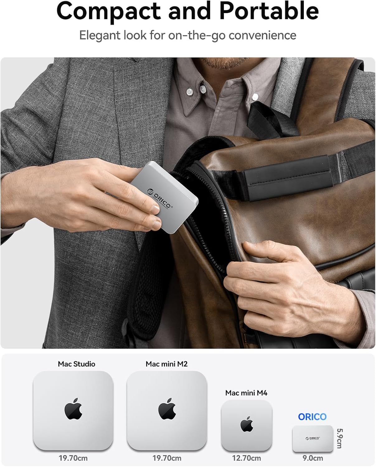 ORICO 10GbE Network Adapter Compatible with Thunderbolt 3/4, RJ45 10G Ethernet, Supports 10Gbps, 5Gbps, 2.5Gbps, Aluminum Body with Fan, Includes USB4 Cable, for Mac/Windows