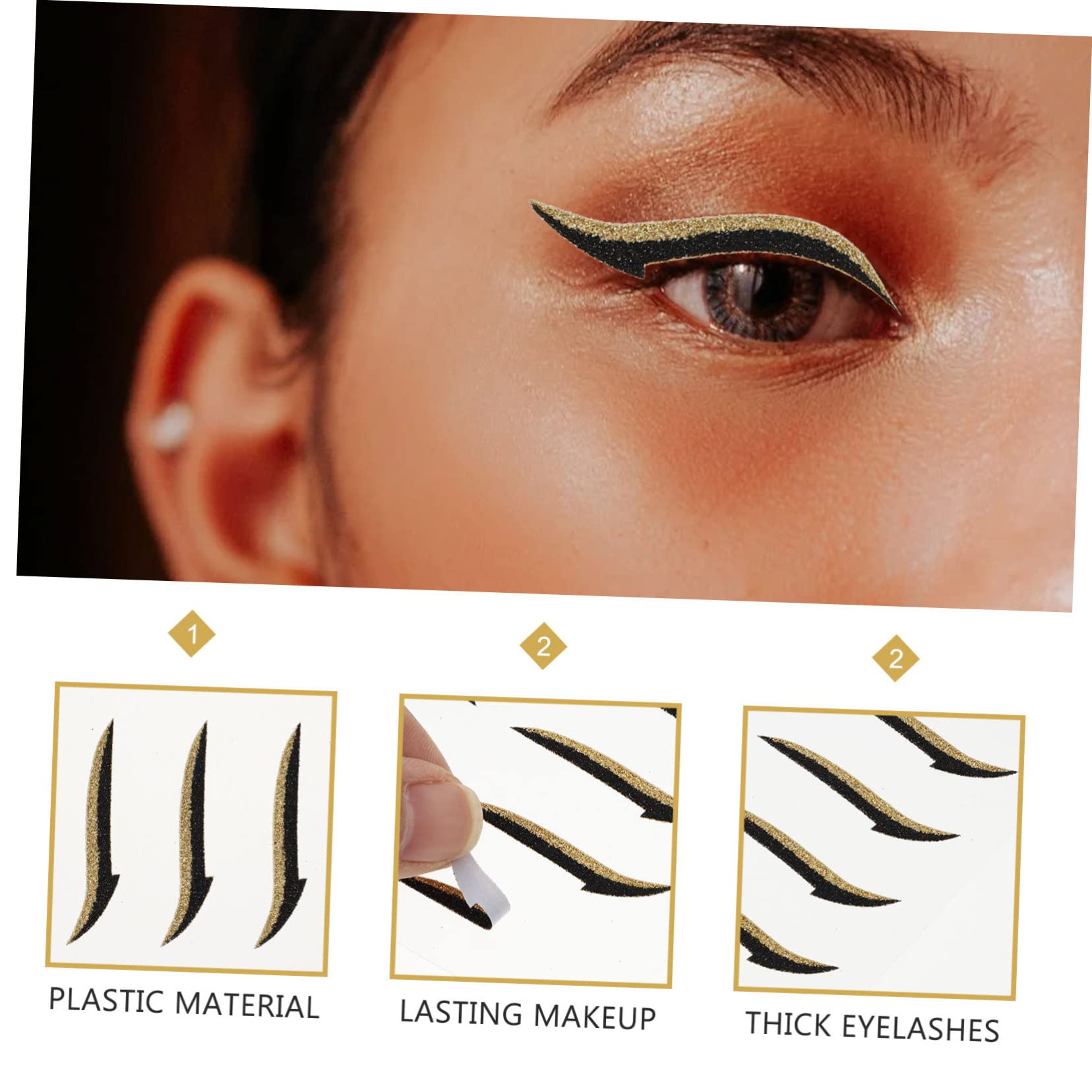 minkissy 200paia Eyeliner Stickers Riutilizzabili Per Effetto Doppio Occhio Per Occhi Diverse Colorazioni Facili Da Applicare e Adatti Tutti Tipi Di Occhi