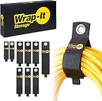 Vista 10 de Correas de almacenamiento resistentes Wrap-It, 33 cm (paquete de 6) - Gancho y bucle organizador de cables de extensión, envoltura de cable, correas