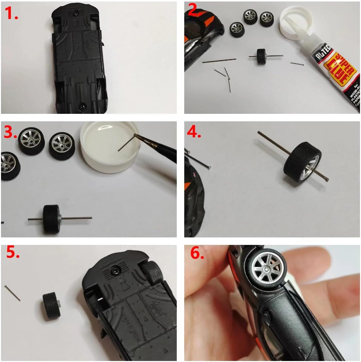 30 Sets 1/64 Diecast Alloy Car Wheels Axle Mixed Sizes /22mm/25mm/28mm Hollow Axle with Nail Pin for 1:64 Model Car. 30 Sets. (only axles, no Wheels)