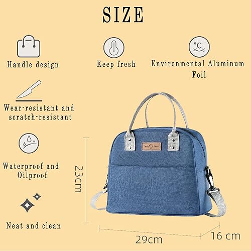 Miniatura 2 de Lonchera térmica para mujeres y hombres, bolsa de almuerzo grande reutilizable con cinturón de hombro ajustable, bolsa térmica portátil para el