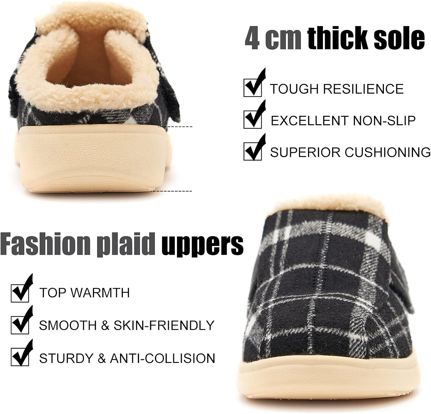 Mens Adjustable Orthopedic Slippers Shoe for Plantar Fasciitis & Foot Pain Relief with Arch Support Christmas - Image 4