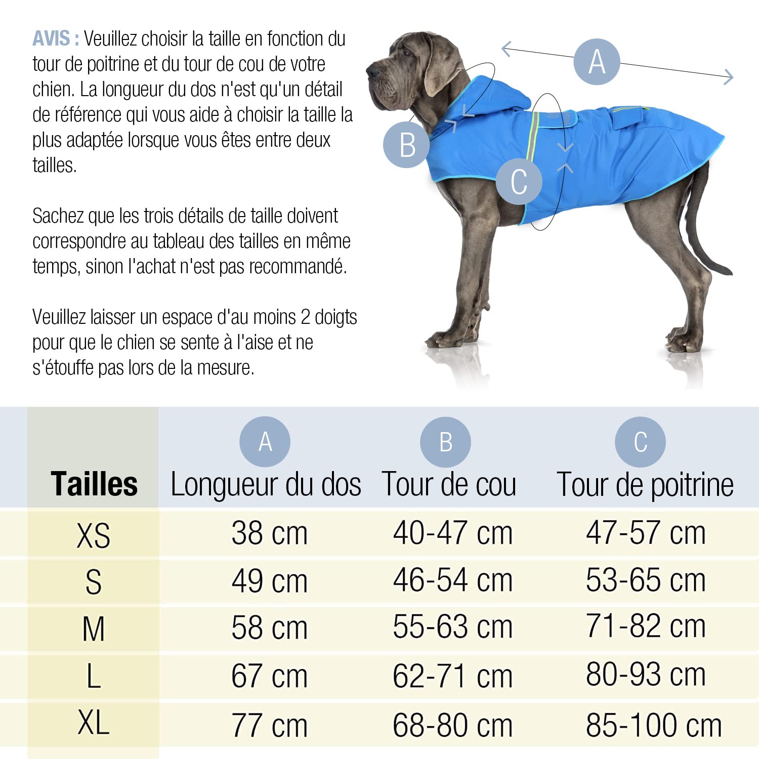 Bella & Balu Manteau de pluie pour chien, imperméable, à capuche, avec réflecteurs, pour promener votre chien au sec et en toute sécurité