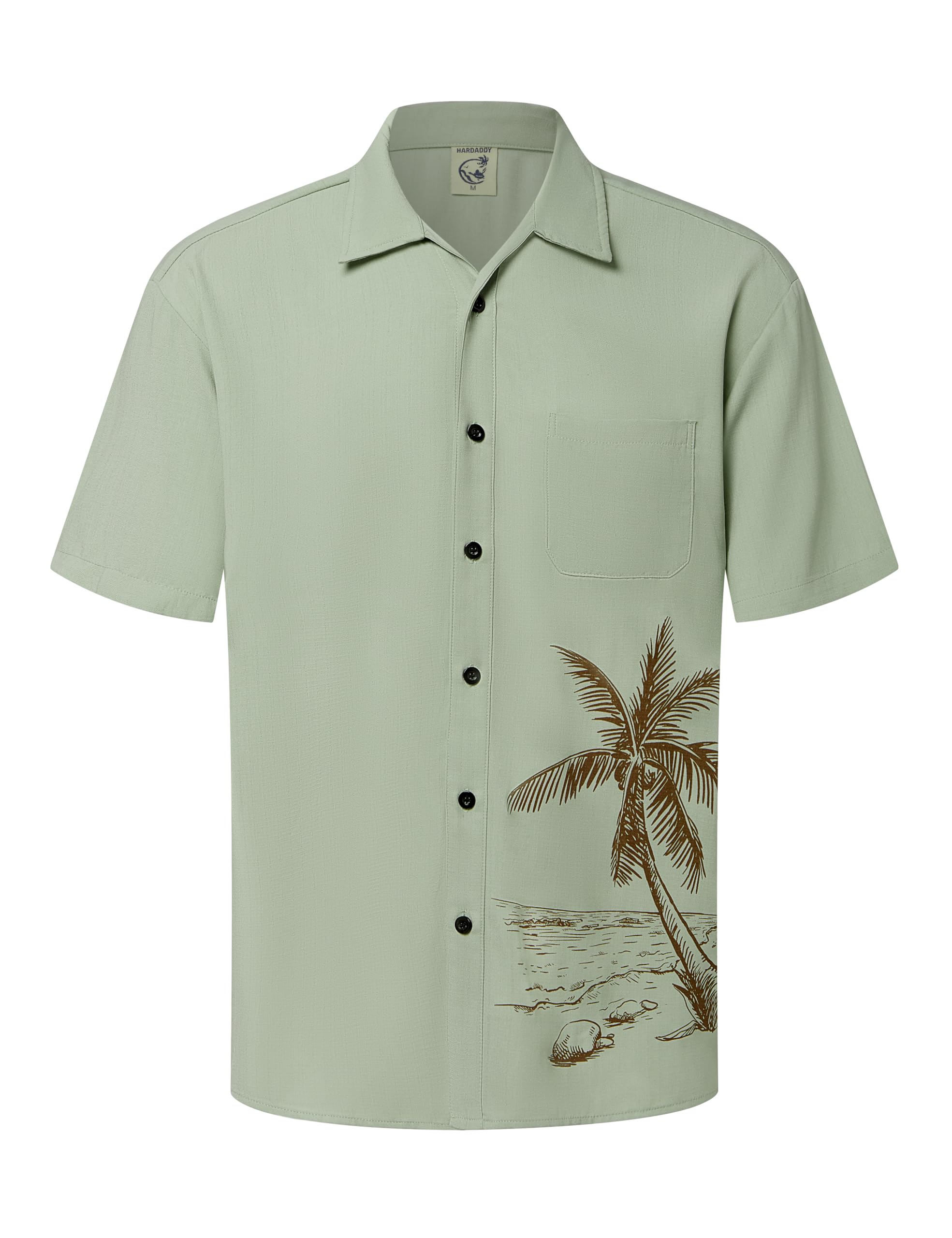 Hardaddy Men's Hawaiian Shirt Short Sleeves Coconut Printed Button Down Summer Beach Casual Shirts