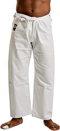Ronin Medium Weight Karate Pants 100% Cotton 8oz Traditional Drawstring Black & White Quality & Comfort for Training