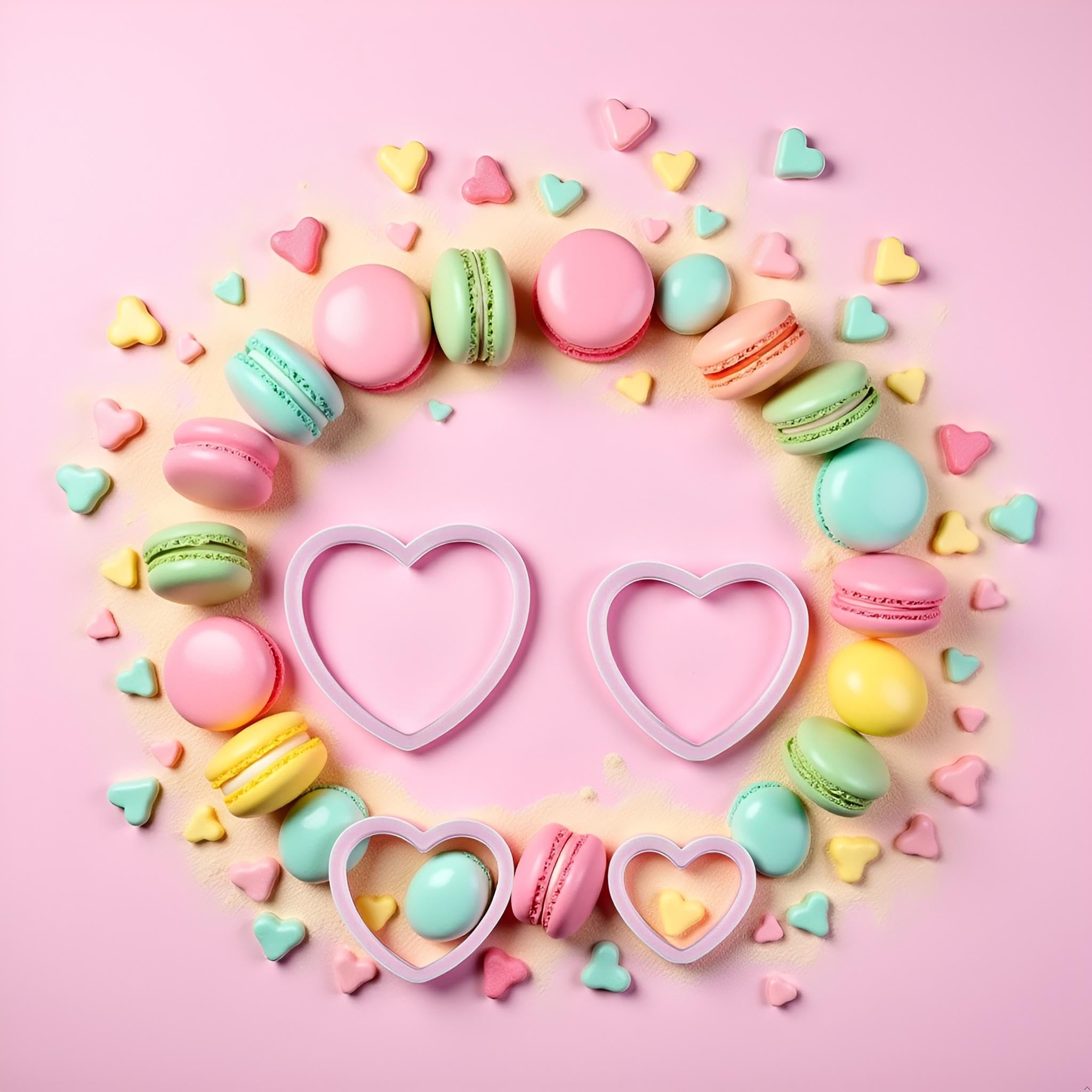 Juego de 4 cortadores de galletas con forma de corazón de diferentes tamaños, moldes para sándwiches, fondant, pasteles, utensilios para hornear, moldes para galletas, postres y caramelos,