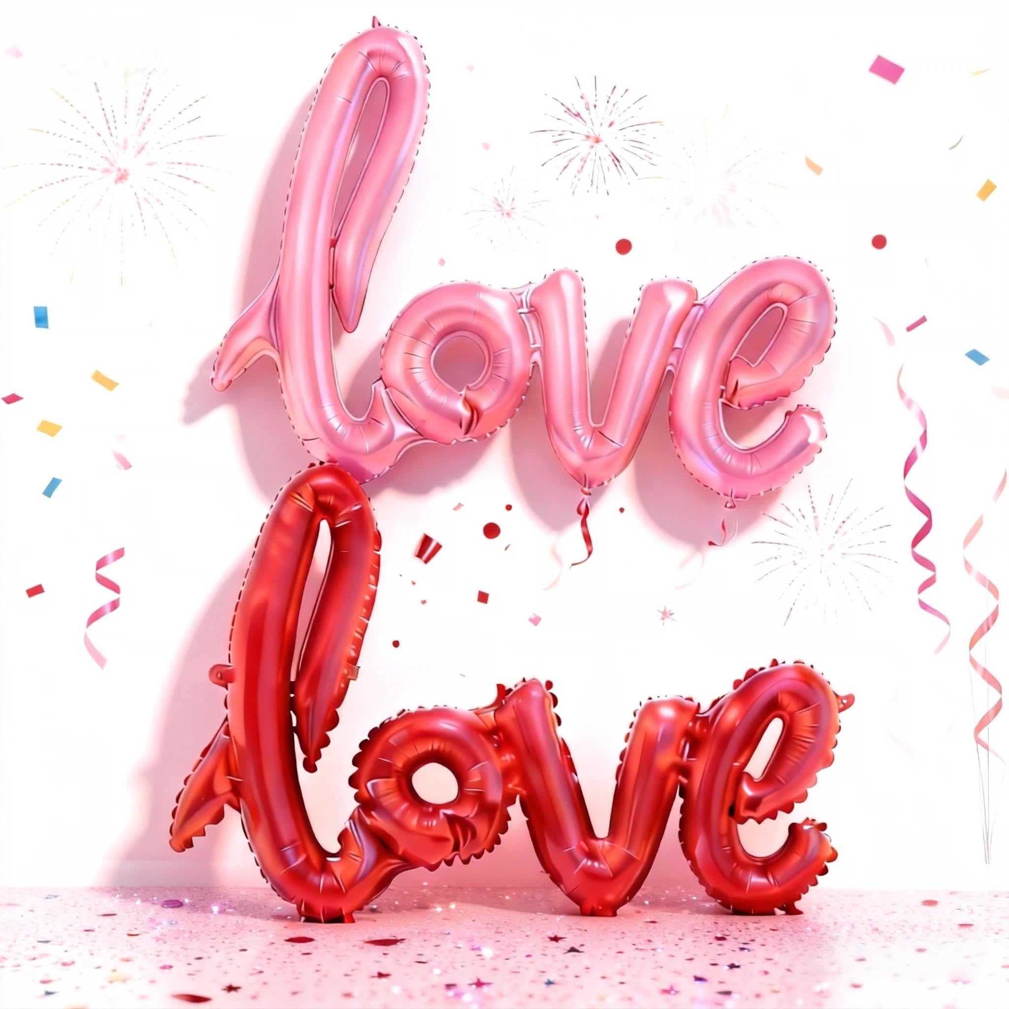 Large Love Foil Balloon 42 Inch Red Pink Love Letters Balloons Banner Giant Valentines Day Balloons Decorations for Valentine Day Romantic Bridal Shower Wedding Anniversary Engagement Party Decoration