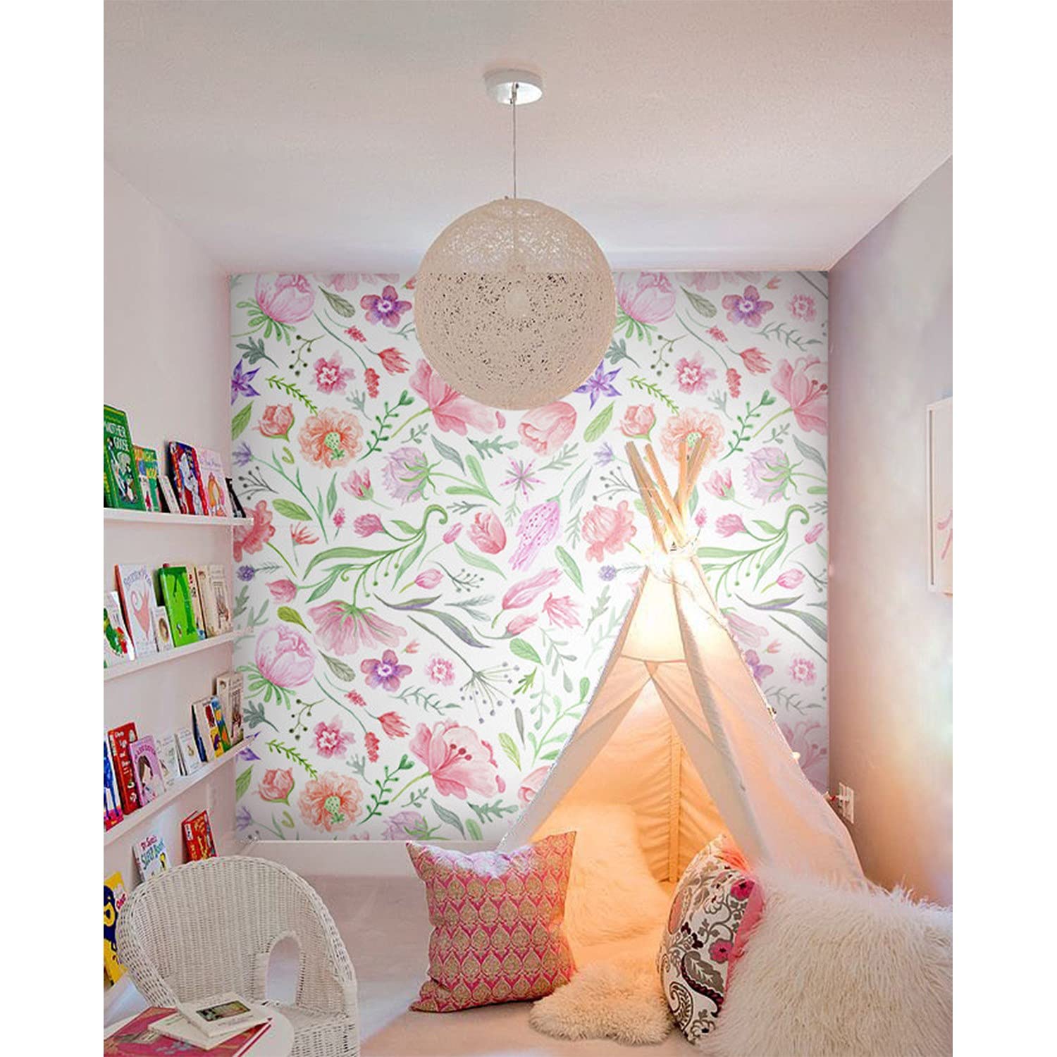 Papiers peints muraux en latex Muralo 312x219cm au design fleurs de jardin