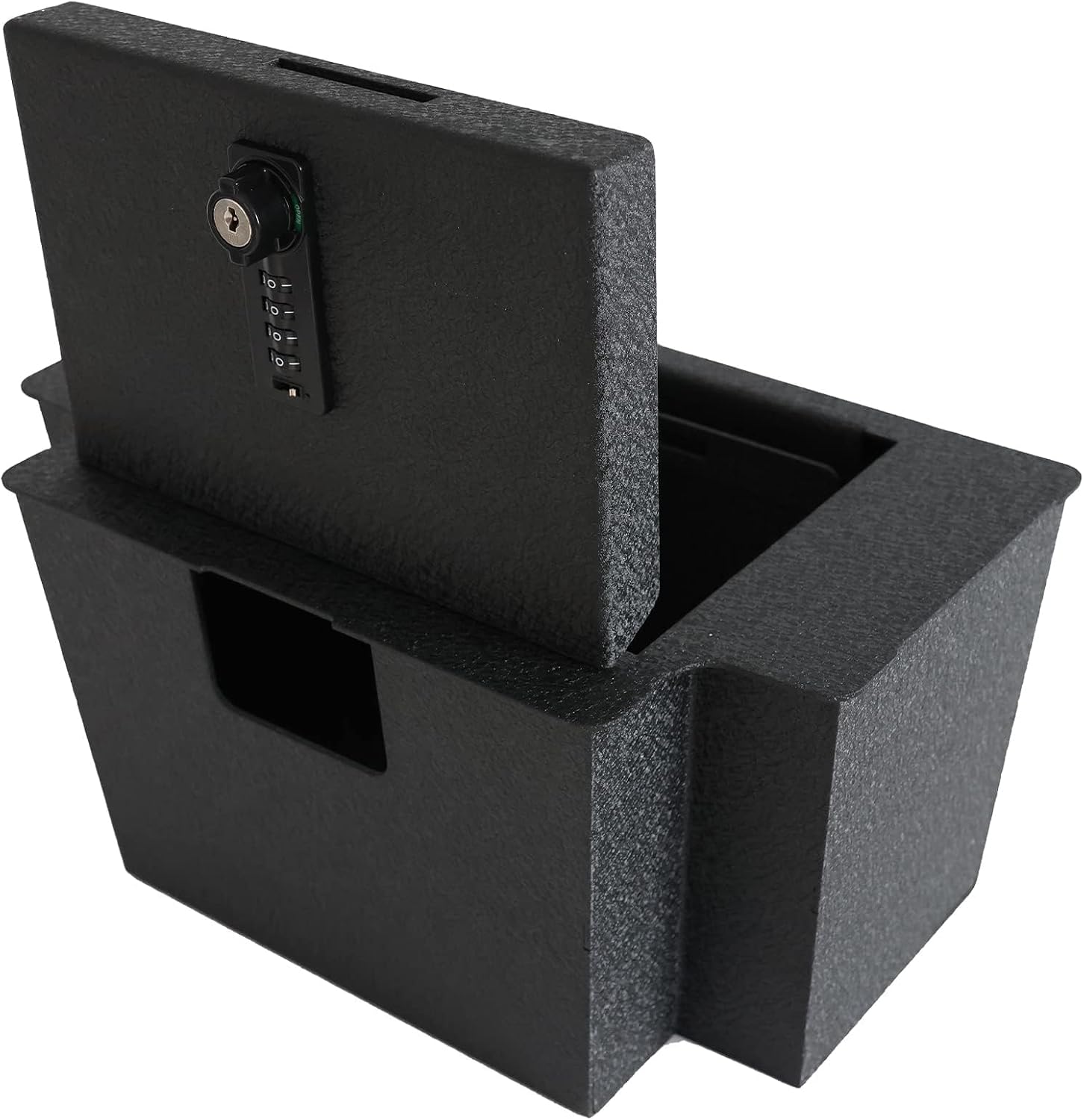 Center Console Gun Safe - Console Gun Vault Compatible with Chevy Silverado 1500/GMC Sierra 1500 2023-2025, FIT 2022 Refreshed Model (4 Digit Lock with Key)