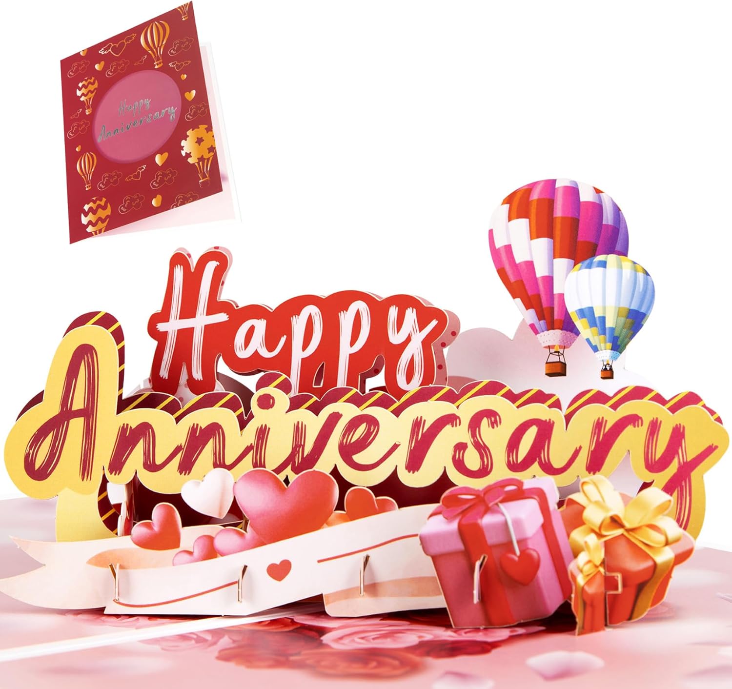 Happy Anniversary Pop Up Card, 3D Greeting Cards,Anniversary Card with Envelopes, Pop Up Greeting Cards for Wife,Husband,Her and Him