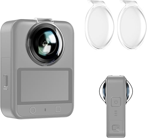 JJC Protector de lente de doble lente para Dji Osmo 360 solamente, protege la lente delantera y trasera Osmo360, 95% + transmisión de luz, reduce el