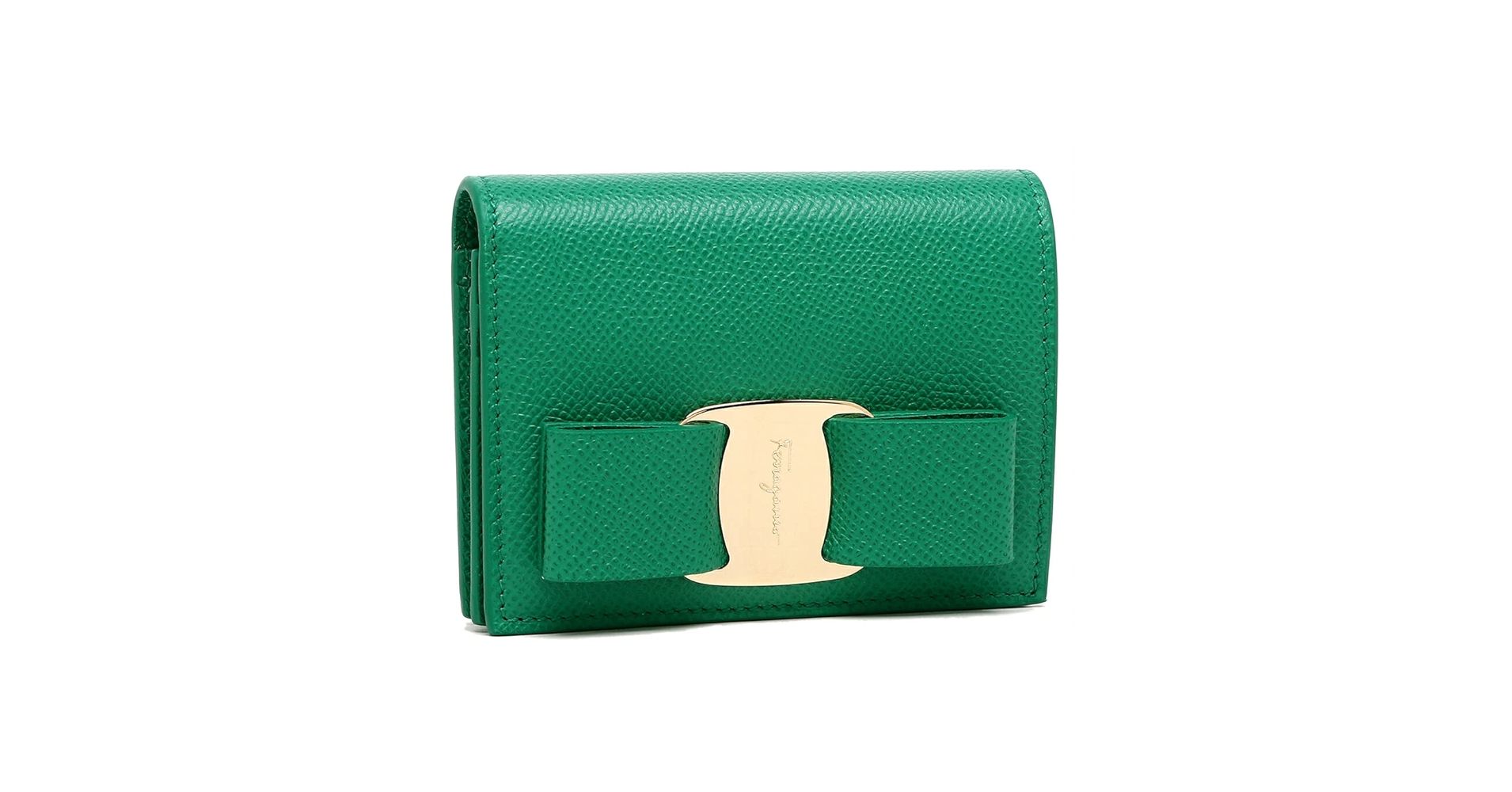 極美品！Salvatore Ferragamo グリーン 二つ折り財布　箱付き Amazon | [フェラガモ]二つ折り財布 ヴァラ ミニ財布 グリーン