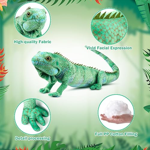 Miniatura 6 de Lizard Stuffed Animals 37.4'' Realistic Plush Toy Lizard Toy Soft Plush Reptile Gift for Boys Girls Animal Lovers Birthday Easter(Iguana)