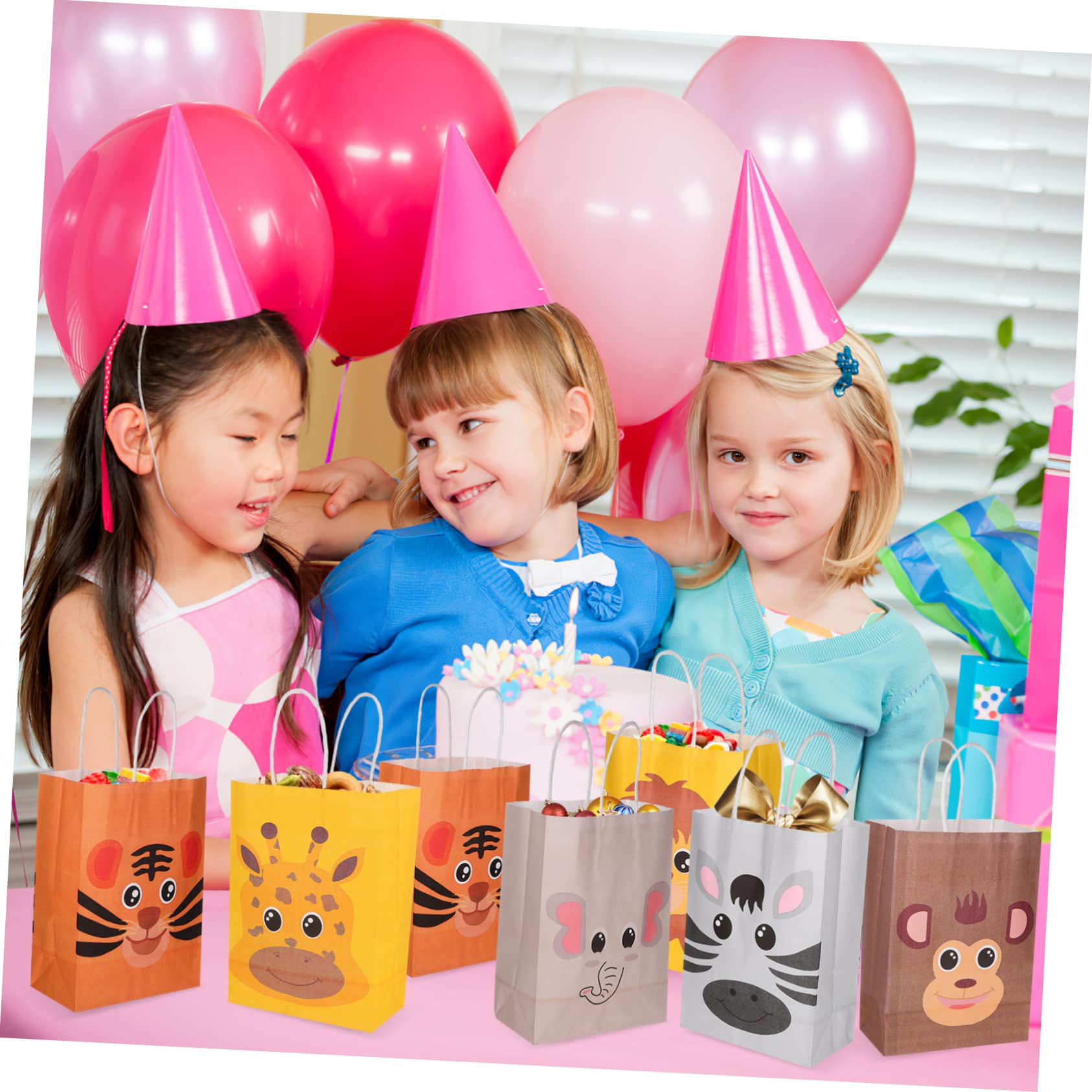 Dschungel Partytüten 24 Stück aus Kraftpapier mit Griffen Halloween Party