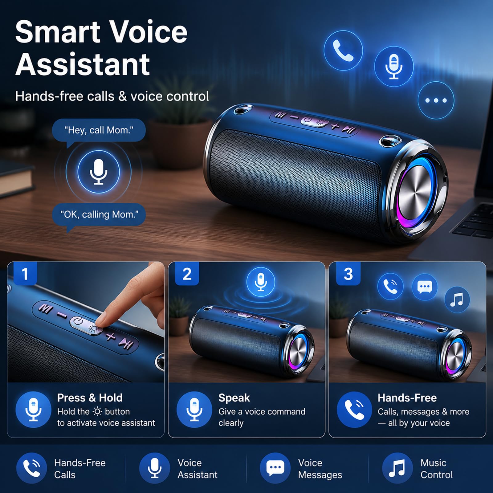 Bluetooth-Lautsprecher – Hi-Fi-Stereo-Soundbar, IPX6 wasserdicht, langlebiges Gehäuse für immersives Heimkinoerlebnis und TV-Kompatibilität, dreifache Audio-Umschaltung