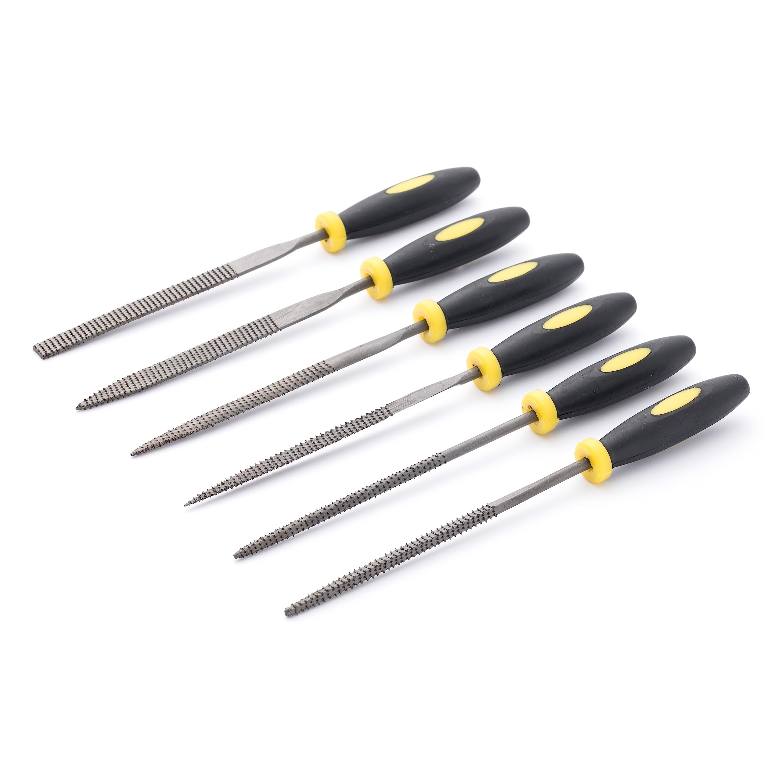 Planet Coarse Needle File Rasp 6Pc Set - Small Wood File Set With Rubber Handle - Plastic And Woodwork File