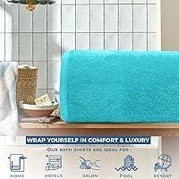 Vista 6 de DAN RIVER Toalla de baño extragrande 100% algodón de 40 x 80 pulgadas, paquete de 1 toalla de baño extragrande de 21.16 ozm, altamente absorbente