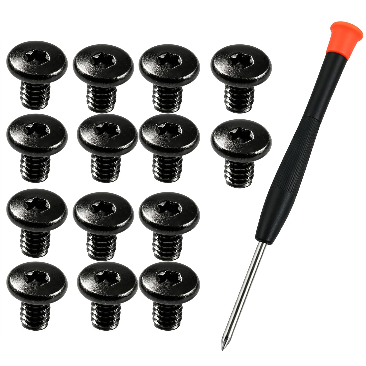 ZCZQC 1 Set 14PCS Wallet Replacement T5 Cross Screw Kit Anti Loose M2x3 Black Zinc Plated 304 Stainless Steel Thin Flat Head Internal Torx Machine Screws for Repairing Damaged Slim Bill Clips