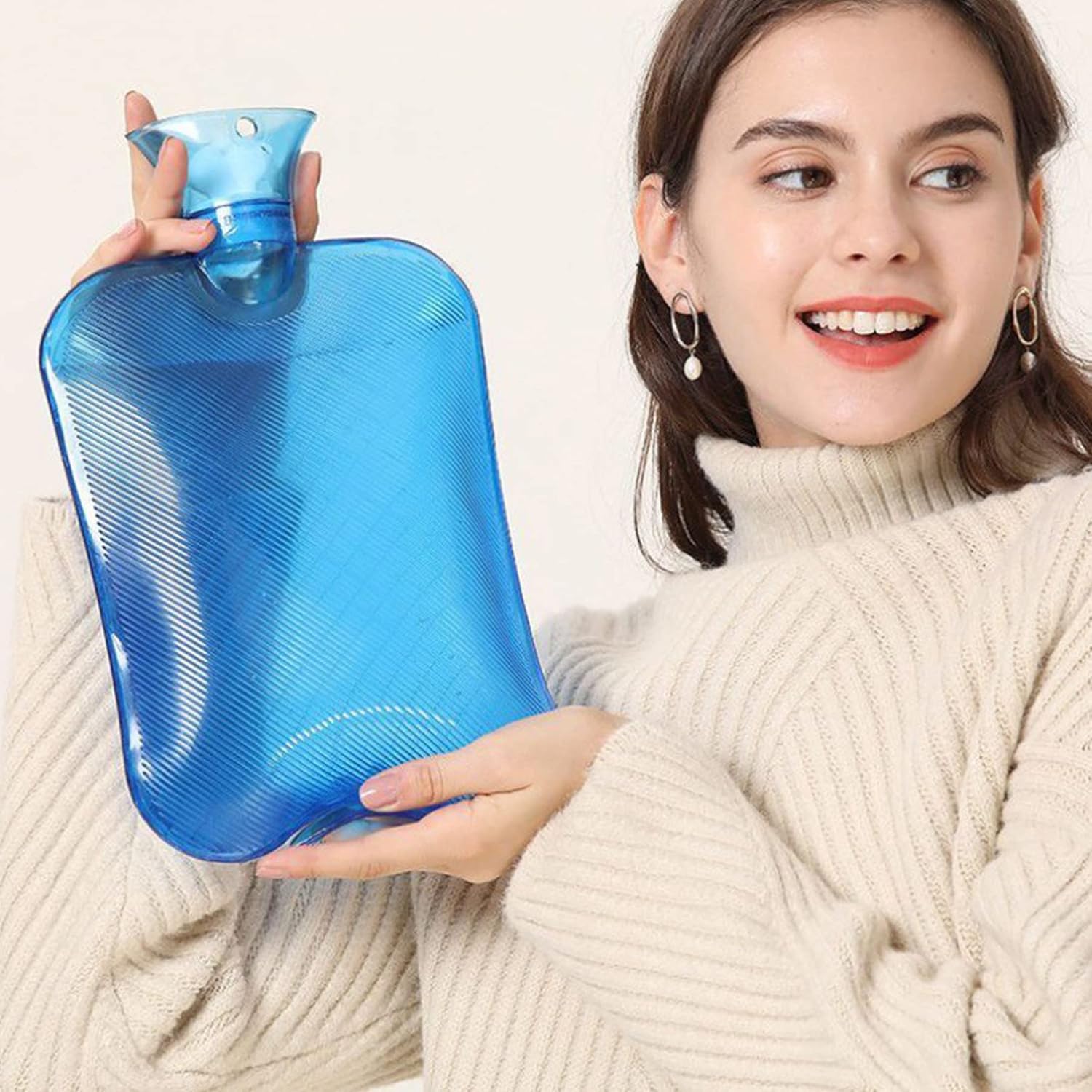 2 Pack Hot Water Bottle with Knitted Cover, Rubber Heat Bag for Pain Relief, Hand Feet Heating Pad, Hot-Water Bottles for Cramps, Hot & Cold Compresses for The Body Bed Warmer - 2 Liter : Health & Household